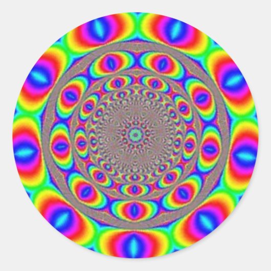 Sticker Rond Un traitement optique fractal (Devant)