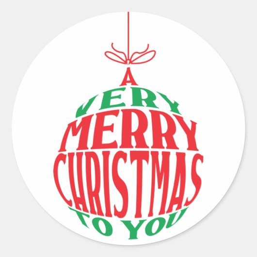 Sticker Rond Un très joyeux Noël à votre ornement (Devant)