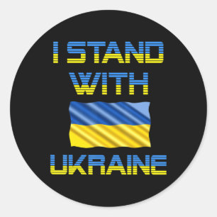Sticker Rond Un trident ukrainien drapeau ukrainien Ukraine