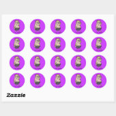 Sticker Rond Un type de caricature apathique (Feuille)