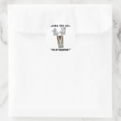 Sticker Rond Un verre de paix valentine. (Sac)