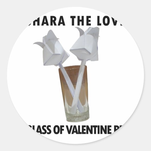 Sticker Rond Un verre de paix valentine. (Devant)