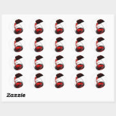 Sticker Rond Un verre de vin rouge (Feuille)