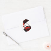 Sticker Rond Un verre de vin rouge (Enveloppe)
