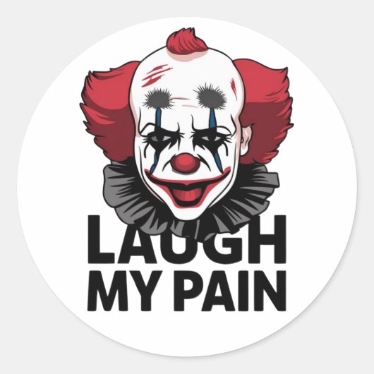 Sticker Rond Un visage de clown en larmes (Devant)