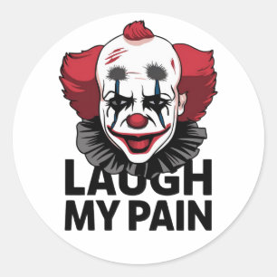 Sticker Rond Un visage de clown en larmes