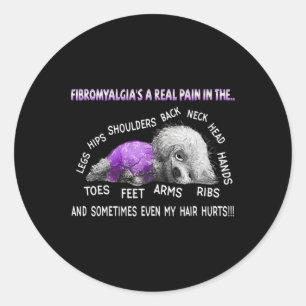 Sticker Rond Un vrai chien de taille Bichon