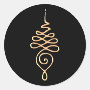 Sticker Rond Unalome d'or