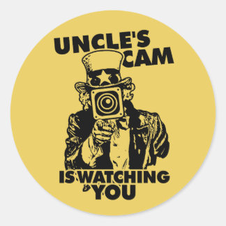 Sticker Rond Uncle's Cam is Watching You