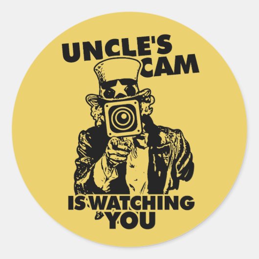 Sticker Rond Uncle's Cam is Watching You (Devant)