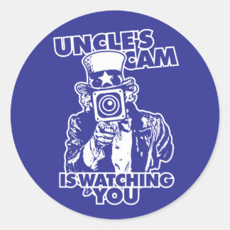 Sticker Rond Uncle's Cam is Watching You