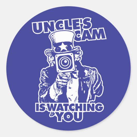 Sticker Rond Uncle's Cam is Watching You (Devant)
