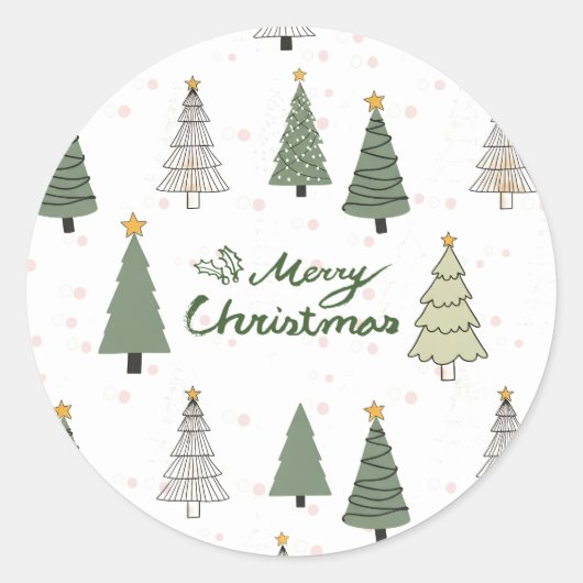Sticker Rond Under the Snowy Trees – Christmas (Devant)