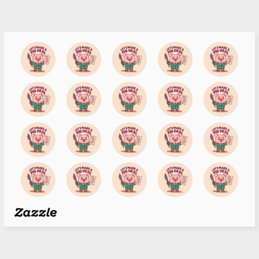 Sticker Rond Une affaire de cochon (Feuille)