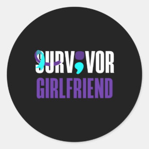 Sticker Rond Une amie survivante appuie la prévention du suicid
