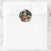 Sticker Rond Une astronaute (Sac)