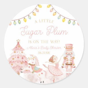 Sticker Rond Une Baby Shower Casse-Noisette Un Petit Sucre Prun