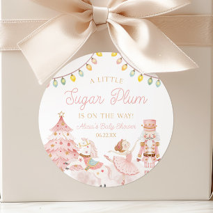 Sticker Rond Une Baby Shower Casse-Noisette Un Petit Sucre Prun
