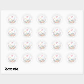 Sticker Rond Une Baby Shower Petite Fleur Sauvage (Feuille)