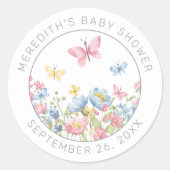 Sticker Rond Une Baby Shower Petite Fleur Sauvage (Devant)