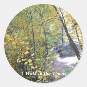 Sticker Rond Une balade dans les bois