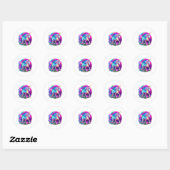 Sticker Rond Une belle licorne (Feuille)