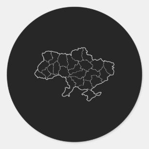 Sticker Rond Une carte ukrainienne pays Ukraine