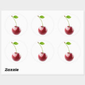 Sticker Rond Une cerise douce (Feuille)