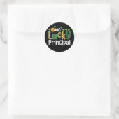 Sticker Rond Une Chanceuse école principale St Patrick's Day (Sac)