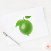 Sticker Rond Une chaux avec des feuilles (Enveloppe)