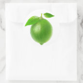 Sticker Rond Une chaux avec des feuilles (Sac)