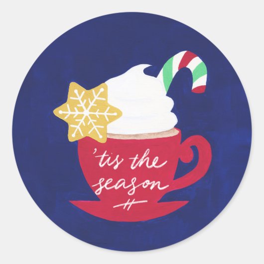 Sticker Rond Une Coupe de 'Tis The Season' (Devant)