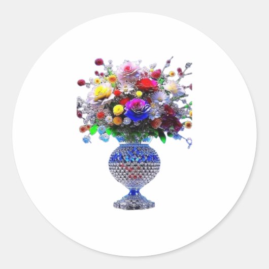 Sticker Rond Une création florale présente typiquement une vari (Devant)