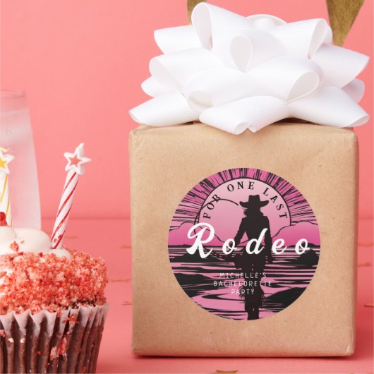 Sticker Rond Une dernière Rodeo célibataire (Fête)