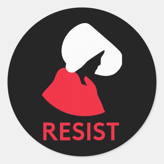 Sticker Rond Une domestique résiste à la protestation féministe (Devant)