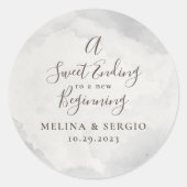 Sticker Rond Une douce fin à un nouveau début Mariage classique (Devant)