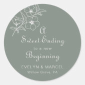 Sticker Rond Une douce fin à un nouveau Mariage de démarrage Bo (Devant)