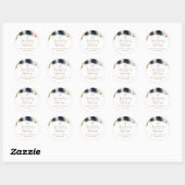 Sticker Rond Une douce fin à un nouveau Mariage débutant (Feuille)