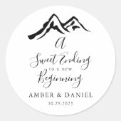 Sticker Rond Une douce fin à un nouveau Mariage débutant (Devant)