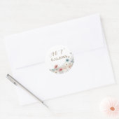 Sticker Rond Une Elégante Aquarelle Fleur sauvage date Mariage (Enveloppe)
