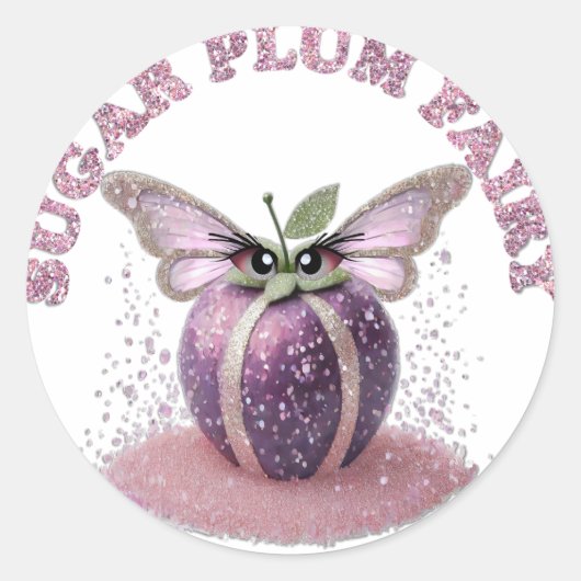 Sticker Rond Une Fée de la Prune à Sucre (Devant)