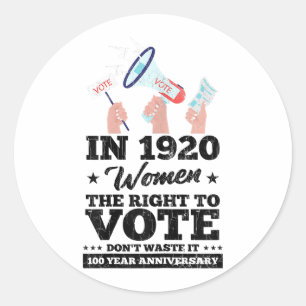 Sticker Rond Une Femme A Droit De Voter Élections De Vote Drôle