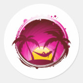 Sticker Rond Une Femme Dans Un Hamac (Devant)