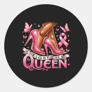 Sticker Rond Une Femme De La Reine Noire Se Battre Comme Un Can