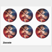 Sticker Rond Une Femme Merveilleuse Blocage Avec Des Bracelets (Feuille)