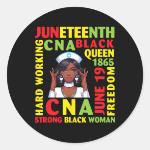 Sticker Rond Une femme noire forte de Black Queen