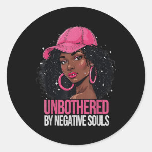 Sticker Rond Une femme noire sans problème Afro-Américaine Afri