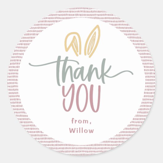 Sticker Rond Une fête d'anniversaire de lapin (Devant)