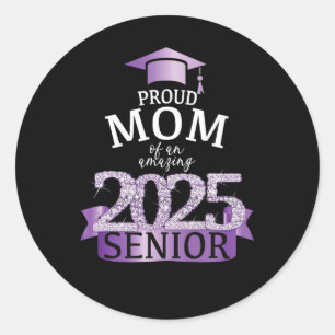 Sticker Rond Une fierté 2025 Senior Maman I Elegant Purple Cele