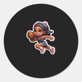 Sticker Rond Une Fille Jouant Au Tapis